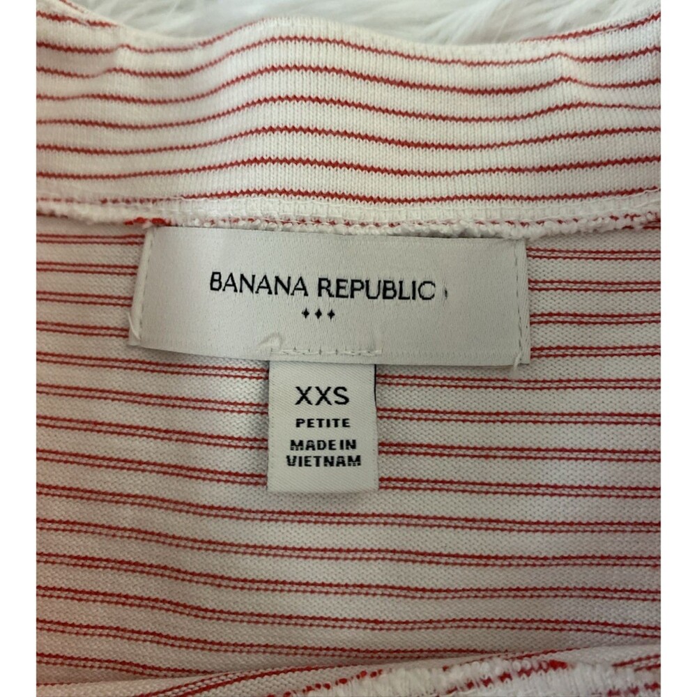 Banana Republic Sheath Dress Women's Size Petite XXS White Red Striped Knit - Picture 6 of 11